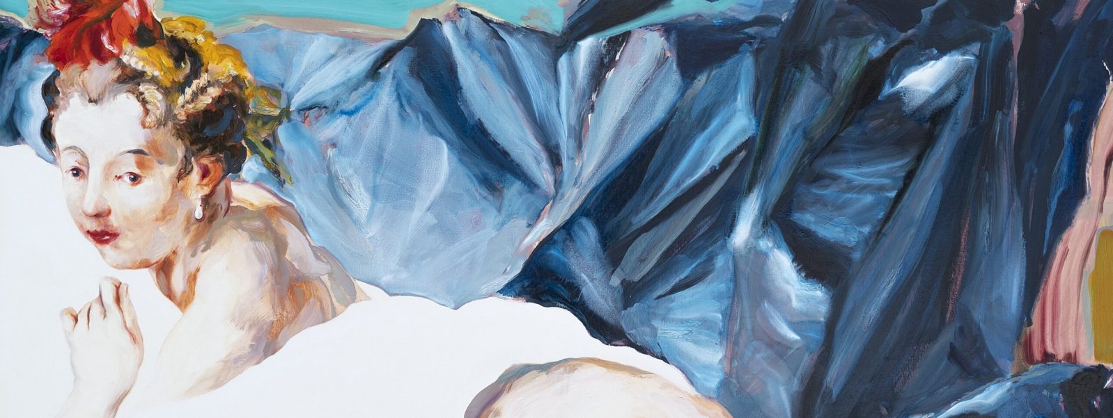 Marie-Louise O'Murphy en bleu @ Boucher, Huile sur toile, 200X250cm, 2022(HD - Copie-min